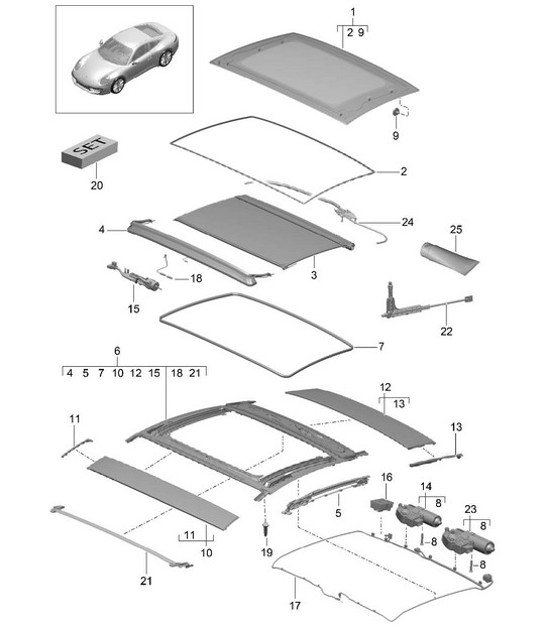 Diagram 811-005 Porsche 996 C4 3.4L 1997-08/01  车身