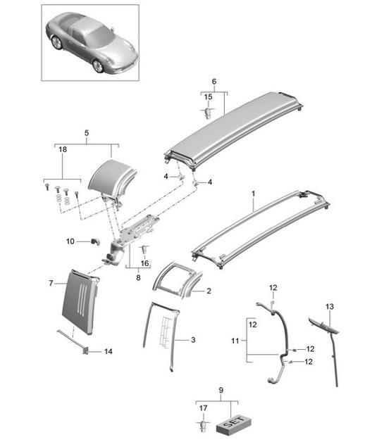 Diagram 811-052 Porsche Cayenne 9PA (955) 2003-2006 Body