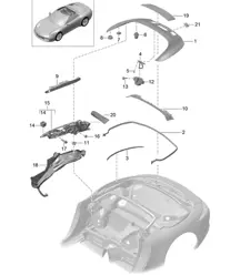 Opbergbox cabrioletkap / deksel - CABRIO - 991.1 2012-16