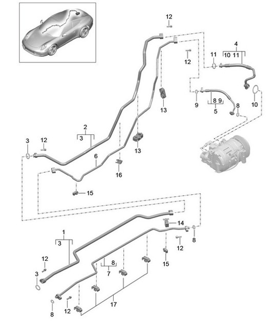 Diagram 813-025 Porsche 991 GT3 4.0L (500 Bhp) / GT3 RS 4.0L (520 Bhp) Body