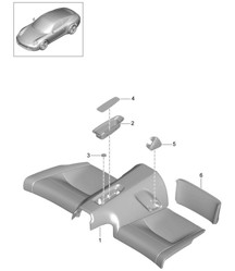 Back seat cushion / Mount - CABRIO / TARGA - 991.1  2012>>