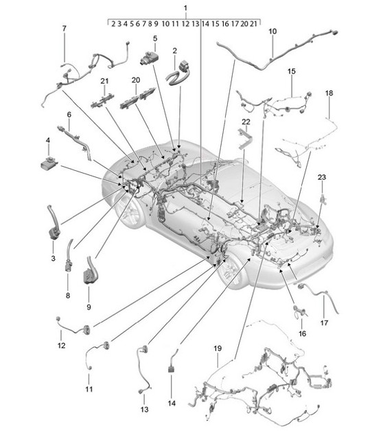Diagram 902-010 Porsche Cayenne 92A (958) 2010-2017 Electrical equipment