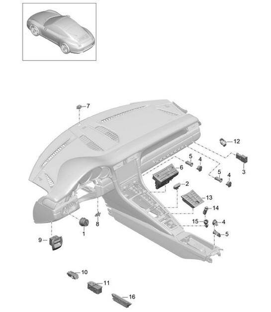 Diagram 903-005 Porsche 991 (911) MK1 2012-2016 Electrical equipment