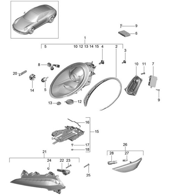 Diagram 905-001 Porsche Cayenne Turbo E-Hybrid Coupe with GT Package V8 4.0 739Hp 
