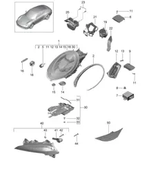LED Headlights / Additional headlight / Turn signal indicator /side marker light / Turn signal repeater (PR: 602, XEY) 991.1 2012-16
