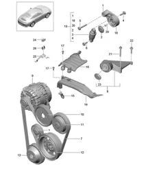 Tensor de correa / correa trapezoidal 991.2 Carrera 2017-19