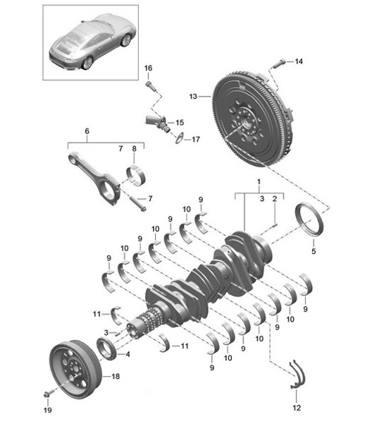 Diagram 102-000 Porsche Cayenne Turbo S V8 4.8L 汽油 550HP 引擎
