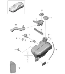 Water cooling - 4 - Water reservoir / Oil inlet 991.2 Carrera 2017-19