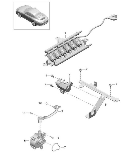 Diagram 107-015 Porsche 911 和 912（1965-1989） 引擎