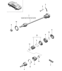 Aandrijfas 991.2 Carrera 2017-19