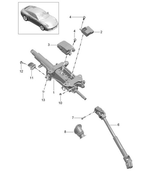 Diagram 403-006 Porsche 997 (911) MK2 2009-2012 Front Axle, Steering 