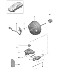 Maître-cylindre de frein / servofrein 991.2 Carrera 2017-19