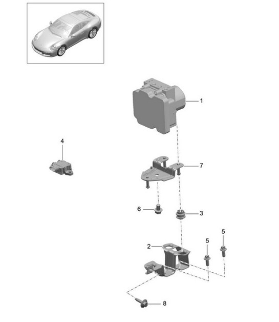 Diagram 605-000 Porsche 996 C4S 3.6L 09/01-2005 Wheels, Brakes