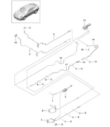 Clutch actuation / Clutch master cylinder/  Clutch slave cylinder / Lines - PR:487, 7-speed manual - 991.2 Carrera 2017-19