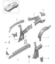 Parte lateral, interior - COUPE - 991.2 Carrera 2017-19