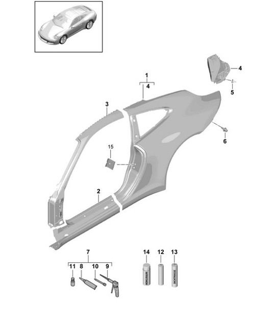Diagram 801-056 Porsche Cayman S 3.4L 987C 2005-08 Karosserie