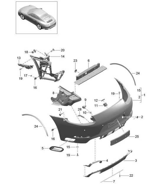 Diagram 802-010 Porsche 开曼 S 3.4L 981 2013-16  车身