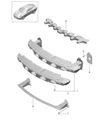 Supporto paraurti ANTERIORE - Pacchetto Sport Design, PR:XAS,XAT - 991.2 Carrera 2017-19
