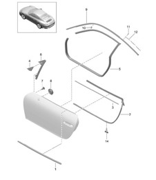 Joint et Garniture de Porte - COUPE - 991.2 Carrera 2017-19 Joint et Garniture de Porte - COUPE - 991.2 Carrera 2017-19