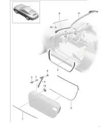 Door seal and Trim - CABRIO / TARGA - 991.2  Carrera 2017-19