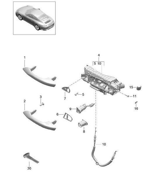 Diagram 804-020 Porsche 964 (911) (1989-1994) Body