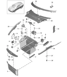 Coffre à bagages 991.2 Carrera 4 / Targa 2017-19
