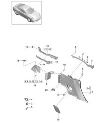 Side panel trim, Rear - TARGA - 991.2 2017-19