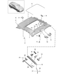 Moldura de techo / pilar A - COUPE - 991.2 Carrera 2017-19