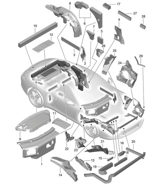 Diagram 807-080 Porsche Cayman 987C/981C (2005-2016) Carrozzeria