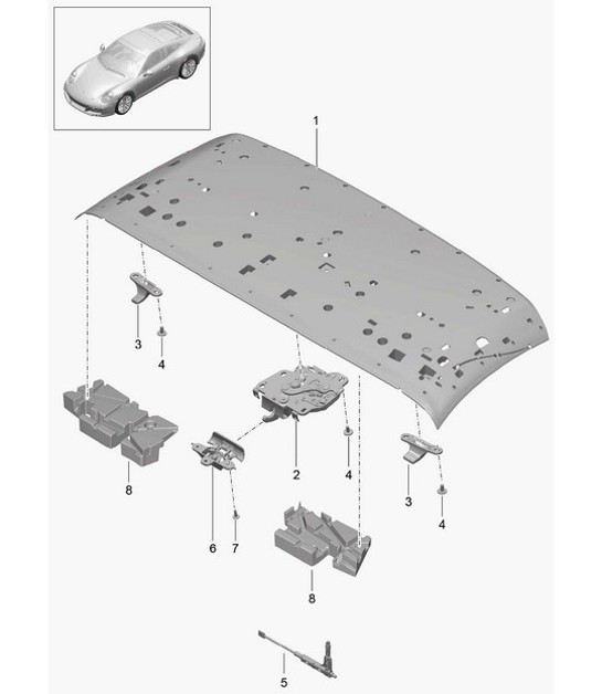 Diagram 811-015 Porsche 991 R 4.0L (500 ch) Carrosserie