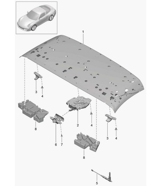 Diagram 811-017 Porsche 997 (911) MK1 2005-2008 Body