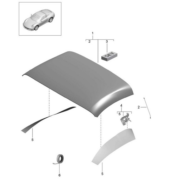 Diagram 811-037 Porsche 991 (911) MK2 2016-2019 Body