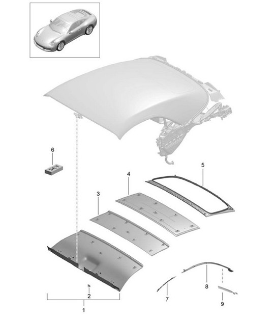 Diagram 811-040 Porsche 991 (911) MK2 2016-2019 Body