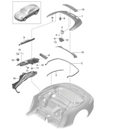 Convertible top stowage box / Cover - CABRIO - 991.2 Carrera 2017-19 Convertible top stowage box / Cover - CABRIO - 991.2 Carrera 2017-19