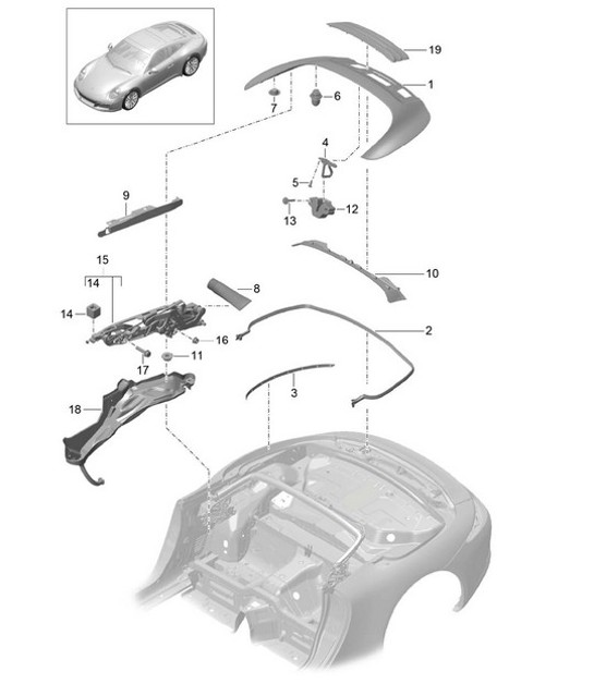 Diagram 811-060 Porsche Cayenne MK3 (958) 2010-2017 Karosserie