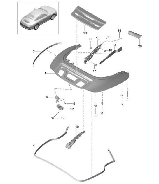 Diagram 811-062 Porsche Cayman S 3.4L 987C MKII 2009-12 Karosserie