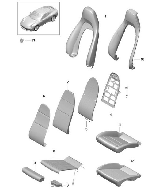 Diagram 817-017 Porsche 991 (911) MK2 2016-2019 Body