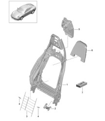 Backrest frame / Sports seat Plus / Accessories 991.2  Carrera 2017-19 Backrest frame / Sports seat Plus / Accessories 991.2  Carrera 2017-19