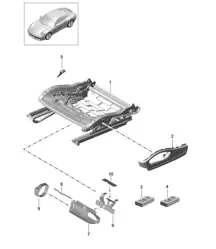 Seat frame / Sports seat Plus / Accessories 991.2 Carrera 2017-19