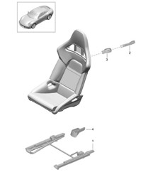 Siège baquet / pliable (complet) 991.2 Carrera 2017-19 Siège baquet / pliable (complet) 991.2 Carrera 2017-19