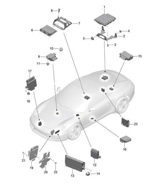 Diagram 901-003 Porsche 968 (1992-1995) Electrical equipment