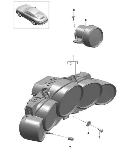 Diagram 906-000 Porsche 卡宴 3.2L V6 2003 年>> 电子设备