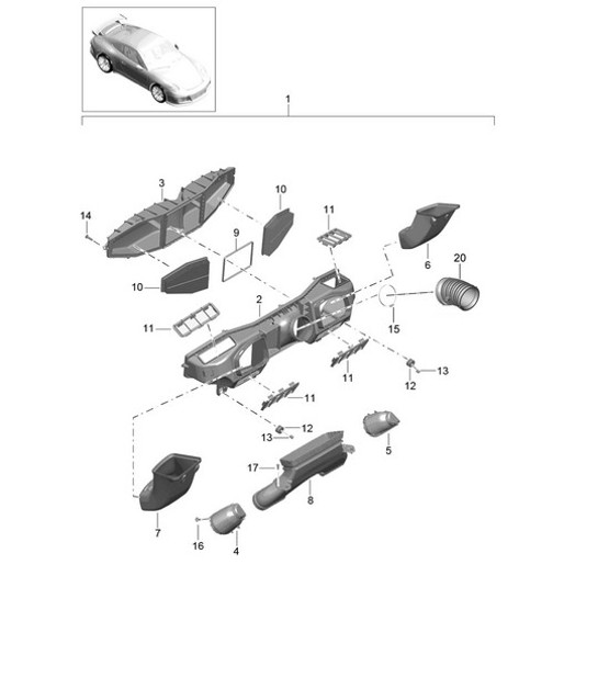 Diagram 106-010 Porsche 997 Carrera 4S 3.8L 2005>> Engine