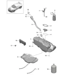Fuel tank 991 R/GT3/RS 2014-21