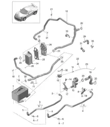 - PDK - Versnellingsbak / Warmtewisselaar / Olieleiding / Waterleiding (Model: CG190,CG192,CG195) 991 R/GT/GT3 2014-21