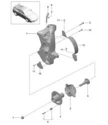 Wheel carrier / Wheel hub 991 R/GT3/RS 2014-17