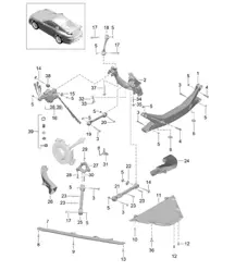 Rear axle / Side part / Carrier / Guide 991 R/GT3/RS 2014-17