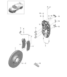 Disc brake  / Front axle 991 R/GT3/RS 2014 -17