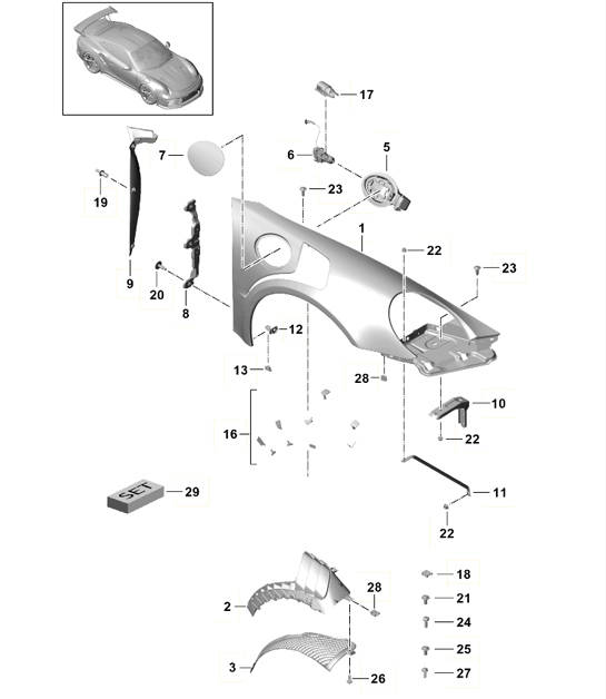 Diagram 801-044 Porsche Cayman GTS 718 4.0L Manual (400 Bhp) Body