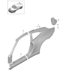 Partie latérale - Extérieure - 991 GT3 / 991 (911) R 2014-21